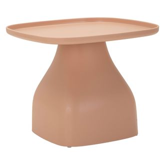 Dmora Mesa De Centro Inhamb, Ideal Para Interior/exterior, Esquinas Redondeadas, Forma Rectangular, Estante Rosa, 48x48x38h Cm Rosa