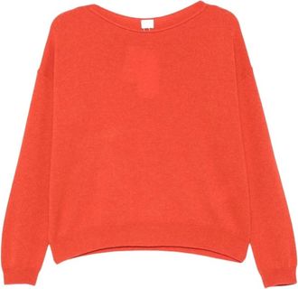 C.T. Plage Truien & Vesten, Dames, Oranje, S, Kasjmier, Boat Neck Knit