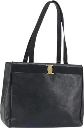 Ferragamo Pre-owned Tote Bag - Dames - Vintage Shopper - Zwart - ONE Size - Leer - Vintage