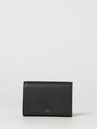 HUGO BOSS Saffiano Leather Wallet with Magnetic Flap and Zip Pocket