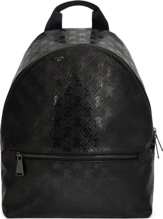 Roberto Cavalli Zaino Mirror Snake con monogramma - Nero