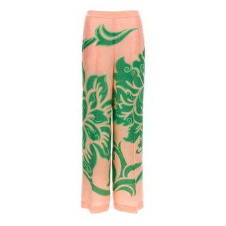 Etro Silk Blend Satin Palazzo Broek - Dames - Wijde Broeken - Veelkleurig - XL - Broeken
