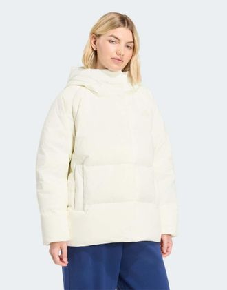 adidas Helionic - Piumino bianco sporco con cappuccio