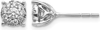 Diamond2Deal 14K White Gold 1/2 ct Lab Grown Diamond Stud Earrings VS Clarity, G-H Color