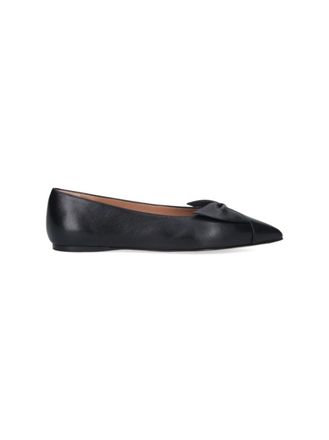 Ferragamo Pointed Toe Black Nappa Flats