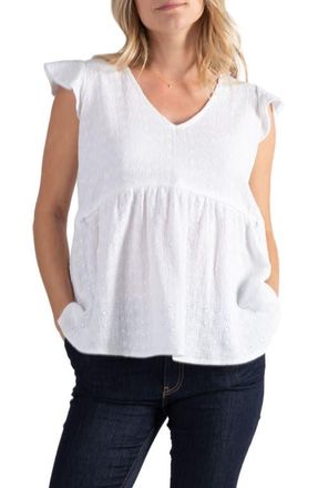 Cache Coeur Butterfly top for pregnancy and breastfeeding Suzanne in White Embroidered at Nordstrom, Size X-Large