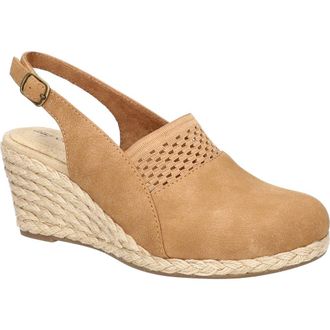 Easy Street Aloha Slingback Espadrille Wedge Pump in Tan at Nordstrom, Size 8.5