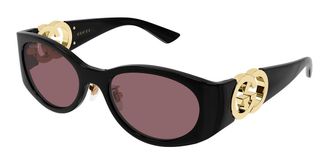 Gucci GG2123SA Asian Fit 002 Womens Sunglasses Black Size 55 - Free RX Lenses - Free RX Lenses