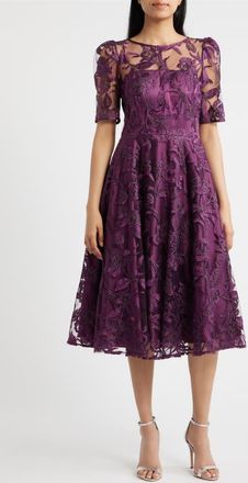Eliza J Beaded Cocktail Dress in Plum at Nordstrom, Size 8