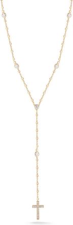Glaze Jewelry Sterling Silver Cross Rosary Lariat Necklace