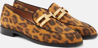 Aquazzura Brandi leopard-print leather loafers