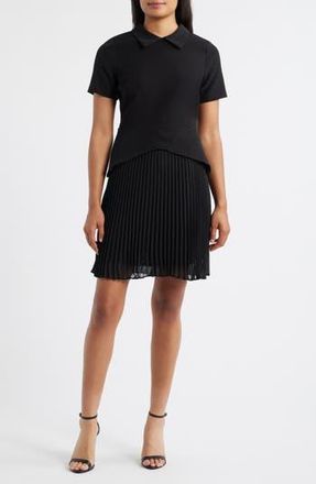 Julia Jordan Mixed Media Dress in Black at Nordstrom Rack, Size 14