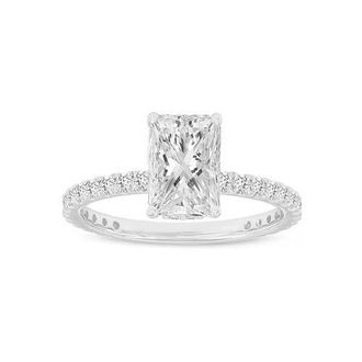 LuvMyJewelry Sia 14K Gold Radiant Cut Lab Grown Diamond Hidden Halo Ring - 2.25 Ct in 14K White Gold at Nordstrom, Size 6.5