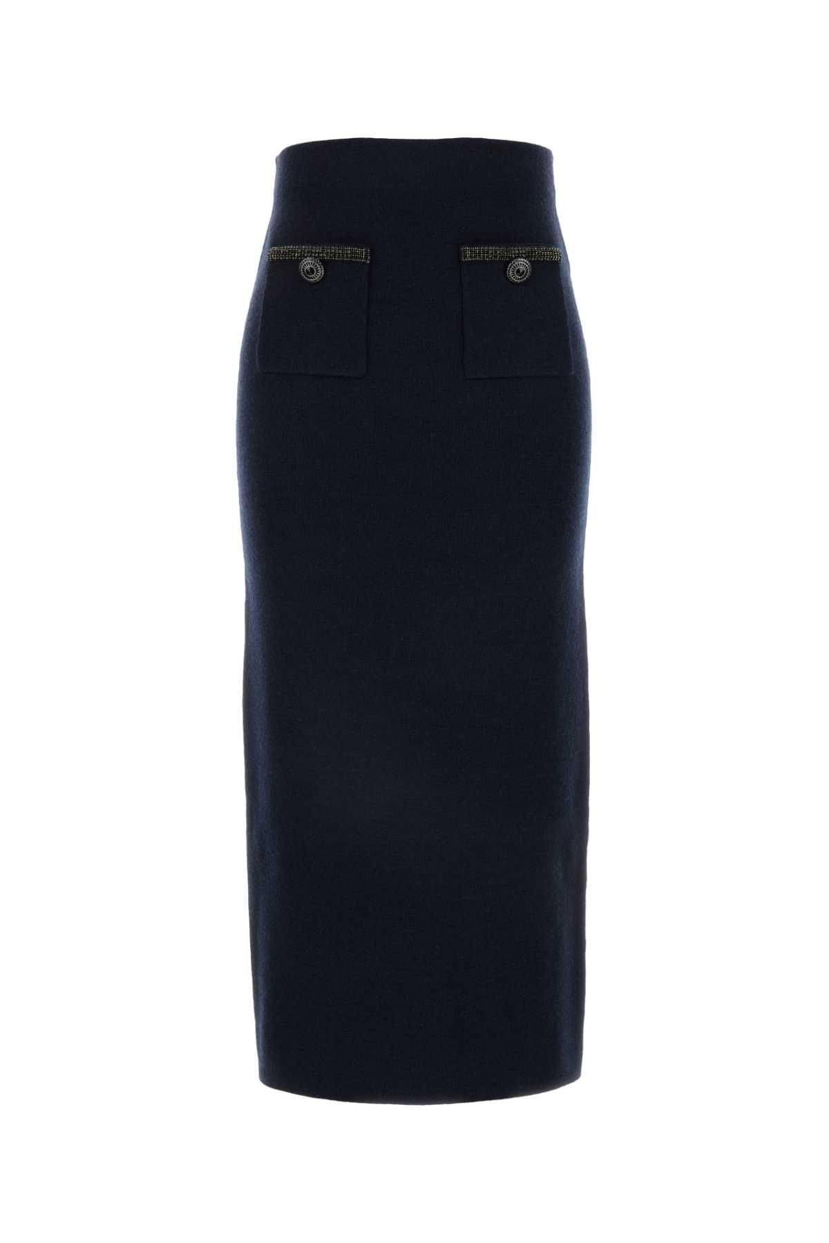 スカート SELF PORTRAIT Women Mid Skirts 074SKBBLACK Black Textured Denim Mini Skirt – self-portrait