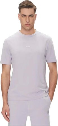 HUGO BOSS Tops, Heren, Paars, M, Katoen, Korte mouwen T-shirt, Violets, slim fit