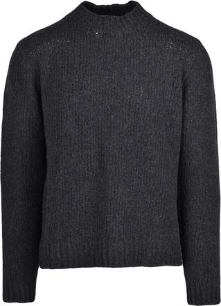 Daniele Fiesoli Crew Neck Sweater In Extrafine Merino Wool With Ribbed Knit Texture