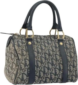 Dior Pre-owned Handbags, female, Blue, Size: ONE SIZE Pre-owned Trotter Boston Bag