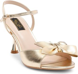 Rachel Roy Tokyo Bow Ankle Strap Sandal in Gold at Nordstrom Rack, Size 6.5