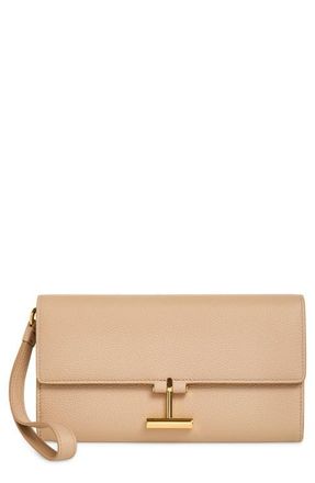 Tom Ford Tara Leather Wristlet in Jaa Light Beige at Nordstrom