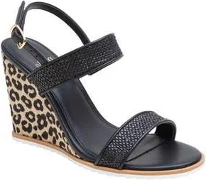 Linea Paolo Edith Wedge Sandal in Black at Nordstrom Rack, Size 7.5