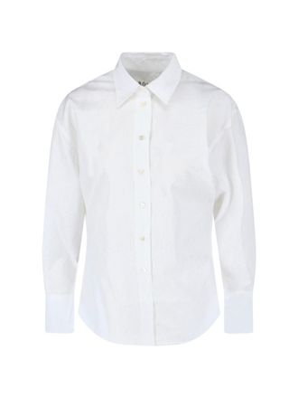 R&oacute;he White Classic Collar Long-Sleeve Cotton Shirt