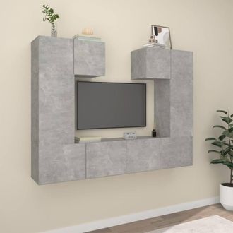 Berkfield Home 6 Piece TV Cabinet Set Concrete Grey Engineered Wood