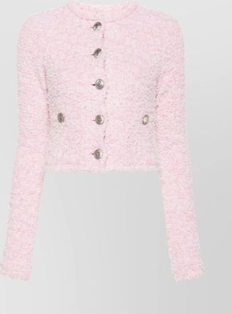 Balenciaga cropped bouclé jacket featuring button detailing