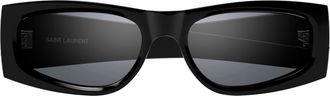 Saint Laurent 56mm Rectangular Sunglasses in Black at Nordstrom