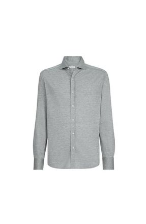 Brunello Cucinelli Spread collar shirt in Grey at Nordstrom, Size Xxx-Large Eu