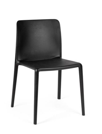 BIZZOTTO Juego de 2 sillas de comedor de acero y polipropileno negro
