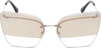 Tom Ford Butterfly Rimless Sunglasses - Rose gold