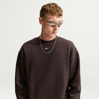 Nike Mens Solo Fleece Crew-Neck Sweatshirt in Brown | IX1936-220