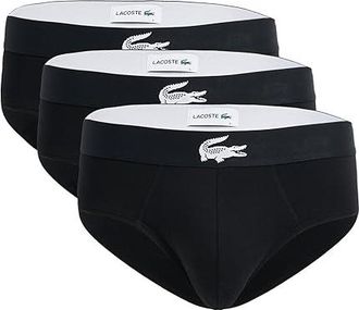 Lacoste 3-pack Stretch Jersey Briefs Mens Underwear Black : XS (EUR 3), Cotton/Elastane