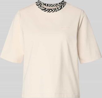 Marc Cain T-Shirt mit Rundhalsausschnitt in Sand, Größe 34
