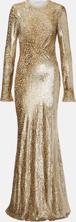 Self Portrait Abito lungo in fil coupé con cut-out