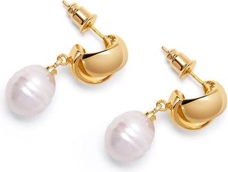 Nialaya Pearl Drop Earrings in Gold at Nordstrom