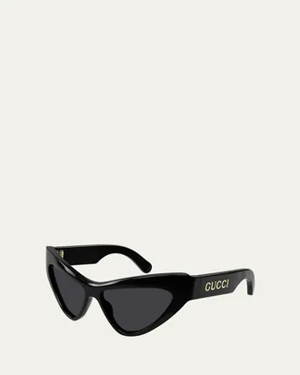 Gucci Logo Acetate Butterfly Sunglasses