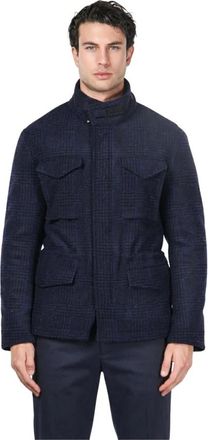 Mason's Field Jacket M74 - Heren - Zomerjassen - Blauw - M - Wol - Jassen