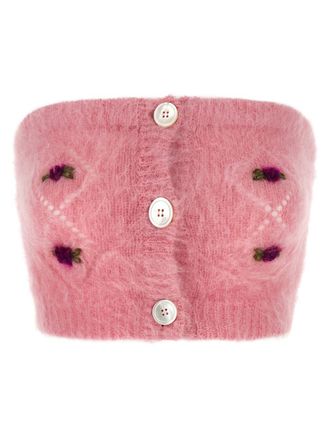 Alessandra Rich Pink Carded Mohair top