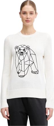 Emporio Armani Wool Blend Sweater - Dames - Ronde hals truien - Beige - S - Wol - Truien & Vesten