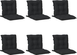 vidaXL Juego De Cojines Para Silla Baja 6 Uds. Poli&eacute;ster Melange Negro Vidaxl