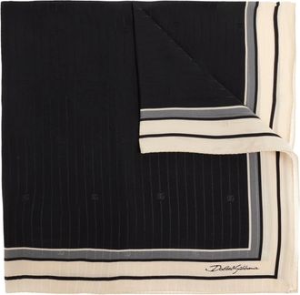 Dolce & Gabbana Zijden Jacquard Sjaal - Heren - Zijden sjaals - Zwart - ONE Size - Accessoires