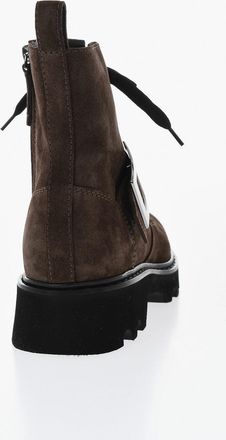Roger Vivier Anfibi in Suede con Zip Laterale Roger Vivier