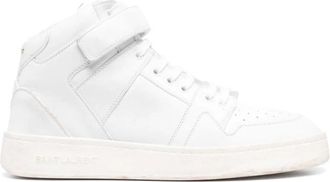 Saint Laurent Witte leren sneaker voor mannen - Heren - Sneakers - Wit - 41 EU - Leer - Schoenen