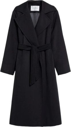 Max Mara Matteo Outerwear Jas - Dames - Jas met riem - Zwart - S - Wol - Jassen