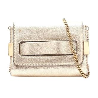 Chlo&eacute; Pre-owned Cross Body Bags, female, Yellow, Size: ONE SIZE Pre-owned Elle Leather Shoulder Bag Gold