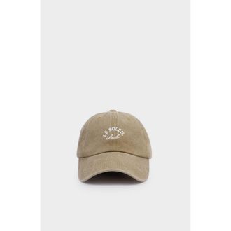 Katie Loxton Embroidered Cap in Taupe at Nordstrom