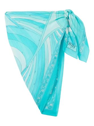 Pucci Iride-print sarong - Blue