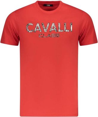 Cavalli T-shirt met opvallende print - Heren - T-shirts - Rood - XL - Denim - Tops