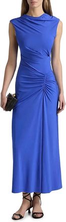 SIMKHAI Womens Acacia Draped Jersey Dress In Royal